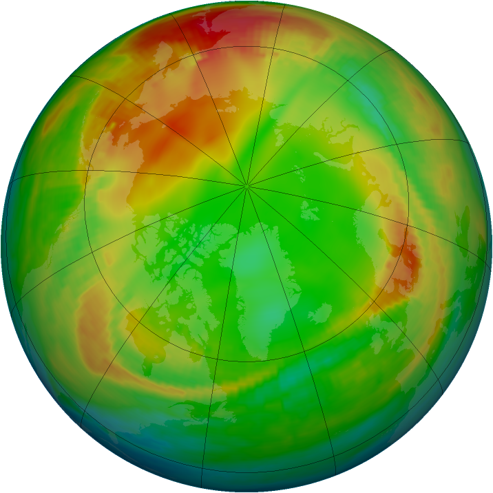 Arctic ozone map for 18 January 1984